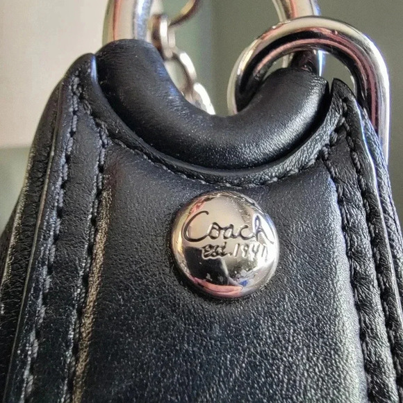 Coach Black Kristen Op Art Hobo Black Signature Jacquard and Leather #16811 - Picture 2 of 16